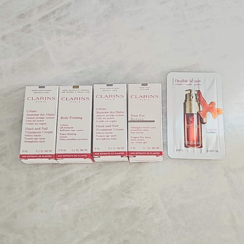 Clarins 5 Products NEW With Tags In Orginal Boxes